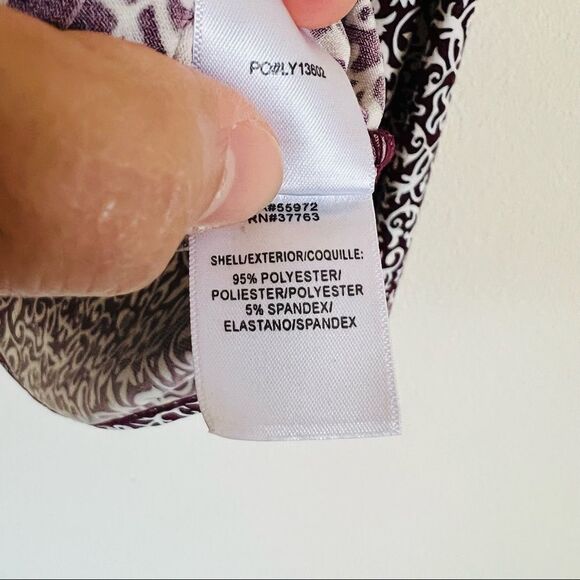 LAUNDRY BY Shelli Segal Women's Brown/White Long Sleeve Blouse Top Size Medium - Picture 6 of 7